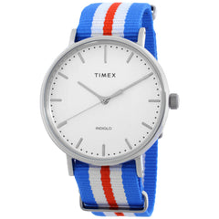 Timex Fairfield TW2P911009J Men's 41mm White Dial Watch, Nylon Strap, Indiglo