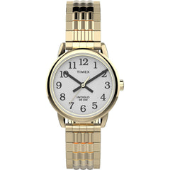 Timex TW2V060009J Women’s Easy Reader 25mm Gold-Tone White Dial Watch, WR 30m