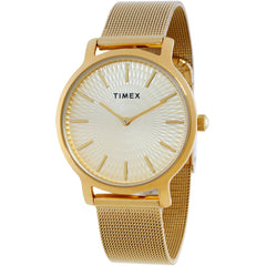 Timex Transcend TW2V92800VQ Women's 34mm Gold Dial Mesh Bracelet Watch