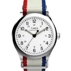 Timex Weekender TW2Y15500 Men's 39mm White Dial Quartz Watch, Fabric Strap