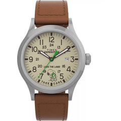 Timex Expedition Scout x Peanuts TW4B25000WX Men's 40mm Cream Leather Watch
