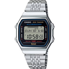 Casio Vintage ABL100WE-1A Bluetooth Step Tracker Digital Watch, Stainless Steel Band