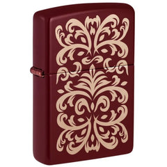 Zippo 47257 Flame Filigree Design Merlot Windproof Lighter, Silky Matte Finish