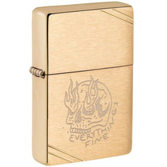 Zippo 47262 Everything's Fine Vintage Brushed Brass Windproof Lighter with Gift Box