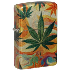 Zippo 47270 Leafy Waves 540 Tumbled Chrome Windproof Metal Pocket Lighter