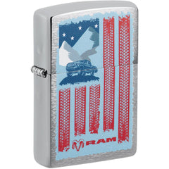 Zippo 47407 RAM Logo Street Chrome Windproof Refillable Chrome Finish Lighter