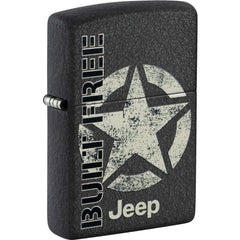 Zippo 47412 Jeep Freedom Star Design Black Crackle Metal Refillable Windproof Lighter