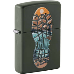 Zippo 47433 Step Out Design Green Matte Texture Print Refillable Windproof Lighter