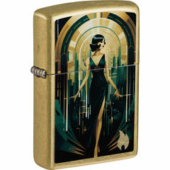 Zippo 47435 Art Deco Beauty Design Metal Refillable Windproof Pocket Lighter