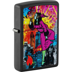 Zippo 47497 Lady City Design Matte Black Metal Refillable Windproof Pocket Lighter