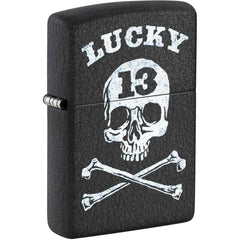 Zippo 47506 Lucky 13 Design Windproof Refillable Lighter, All Metal Thick Case