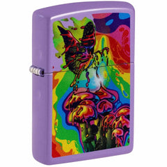 Zippo 47510 Mushrooms and Butterfly Design Windproof Refillable Lighter, Thick Case