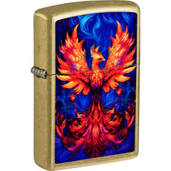Zippo 47514 Flaming Phoenix Design Windproof Refillable Lighter, Metal Construction