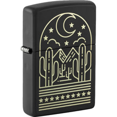 Zippo 47531 Cactus at Night Design Windproof Refillable Lighter, All Metal Build