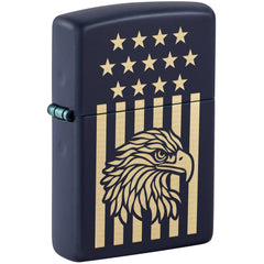 Zippo 47536 Eagle and Flag Design Windproof Refillable Lighter, All Metal, Gift Box