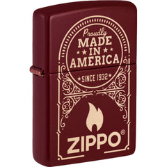 Zippo 47537 Made in America Design Windproof Refillable Lighter, All Metal, Gift Box