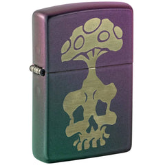 Zippo 47539 Mushroom Skull Design Windproof Refillable Lighter, All Metal, Unfilled