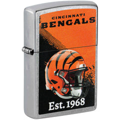 Zippo NFL Cincinnati Bengals Helmet Design Street Chrome Windproof Lighter - 47687