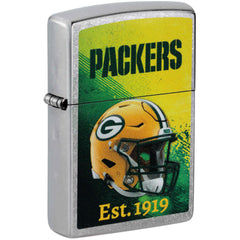 Zippo NFL Green Bay Packers Helmet Design Street Chrome Windproof Lighter - 47693
