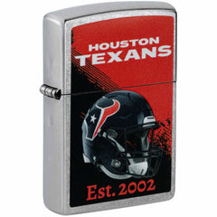 Zippo NFL Houston Texans Helmet Design Street Chrome Windproof Lighter - 47694