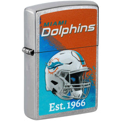 Zippo NFL Miami Dolphins Helmet Design Street Chrome Windproof Lighter - 47702