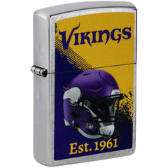 Zippo NFL Minnesota Vikings Helmet Design Street Chrome Windproof Lighter - 47703