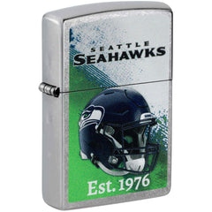 Zippo NFL Seattle Seahawks Helmet Design Street Chrome Windproof Lighter - 47712
