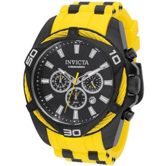 Invicta Bolt Vanguard 46037 Men's 50mm Black/Yellow Quartz Watch with Silicone Strap