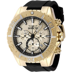 Invicta Aviator Propel 49222 Men's 49mm Gold Chronograph Quartz Watch - Black Silicone