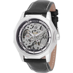 Invicta 69128 Objet D Art Men's 42 mm Silver Dial Automatic Chronograph Leather Watch