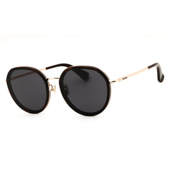 Max Mara Women's Dark Havana Metal Full Rim Round Frame Sunglasses - MM0148-K 52A
