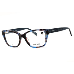 Nine West Women's Blue Tortoise Acetate Full Rim Rectangular Eyeglasses - NW5237 425