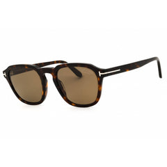 Tom Ford Men's Dark Havana Acetate Full Rim Round Frame Sunglasses - FT0931 52H