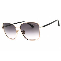 Tom Ford Women's Shiny Rose Gold Metal Full Rim Rectangular Sunglasses - FT1029 28B
