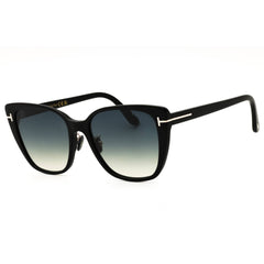 Tom Ford Women's Shiny Black Acetate Full Rim Cat Eye Frame Sunglasses - FT1056-K 01B