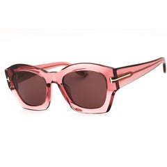 Tom Ford Women's Shiny Pink Acetate Full Rim Rectangular Frame Sunglasses - FT1083 72E