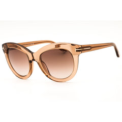 Tom Ford Women's Shiny Light Brown Acetate Full Rim Round Sunglasses - FT1189 45F