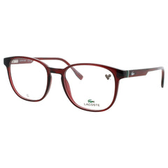 Lacoste L2975 601 Men's Transparent Burgundy Square Shape Full Rim Frame Eyeglasses