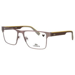 Lacoste Men's Matte Sand Metal Full Rim Rectangular Frame Eyeglasses - L2318 264