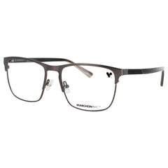 Marchon Men's Matte Dark Gunmetal Metal Full Rim Rectangular Eyeglasses - M-2031 N 073