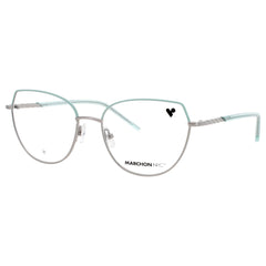 Marchon Men's Gunmetal/Seafoam Metal Full Rim Cat Eye Frame Eyeglasses - M-4030 070