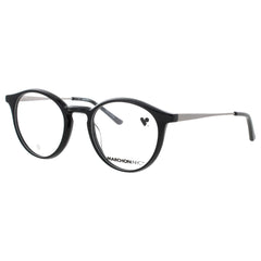 Marchon Unisex Black Acetate Full Rim Round Shape Frame Eyeglasses - M-8514 001