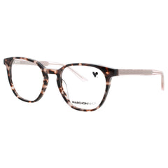 Marchon Unisex Blush Tortoise Acetate Full Rim Round Frame Eyeglasses - M-8516 690