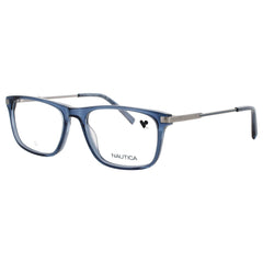 Nautica Men's Crystal Navy Acetate Full Rim Rectangular Frame Eyeglasses - N8197 410