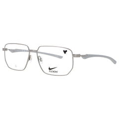 Nike Men's Silver/Wolf Grey Metal Full Rim Rectangular Frame Eyeglasses - 4317 045