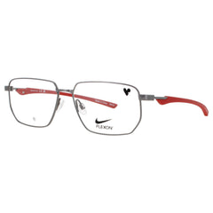 Nike Men's Gunmetal/Red Metal Full Rim Rectangular Shape Frame Eyeglasses - 4317 076