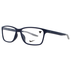 Nike Men's Matte Midnight/Wolf Grey Acetate Full Rim Rectangular Eyeglasses - 7118 413