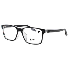 Nike Men's Black/Crystal Clear Acetate Full Rim Rectangular Eyeglasses - 7160LB 010
