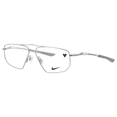 Nike Men's Satin Silver Metal Full Rim Navigator Frame Eyeglasses - 8215 045