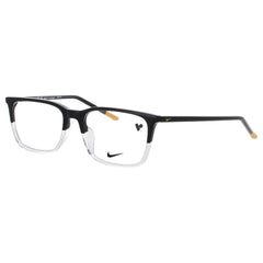 Nike Unisex Black/Clear Acetate Full Rim Rectangular Frame Eyeglasses - 7254 N 012